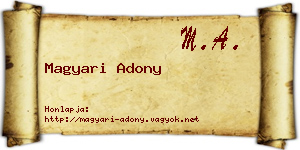 Magyari Adony névjegykártya